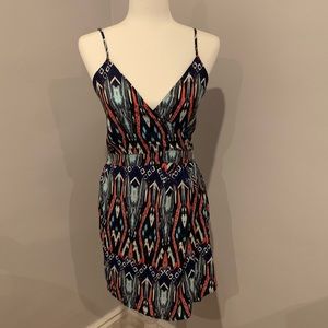 Aqua Ikat Print Dress